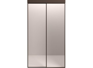 Межкомнатная перегородка 1000 линий со стеклом, темно-коричневый профиль