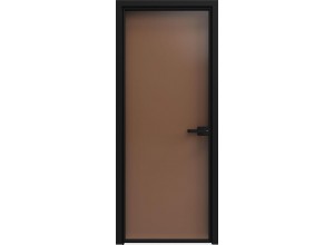 Стеклянная дверь 1000 линий бронза прозрачная (T04) Черный