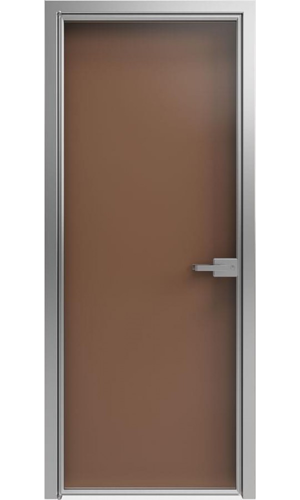 София - Стеклянная дверь 1000 линий бронза прозрачная (T04) Серебро