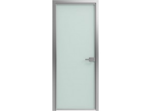 Стеклянная дверь 1000 линий матовое (T02) Серебро