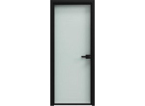 Стеклянная дверь 1000 линий прозрачная (T01) Черный