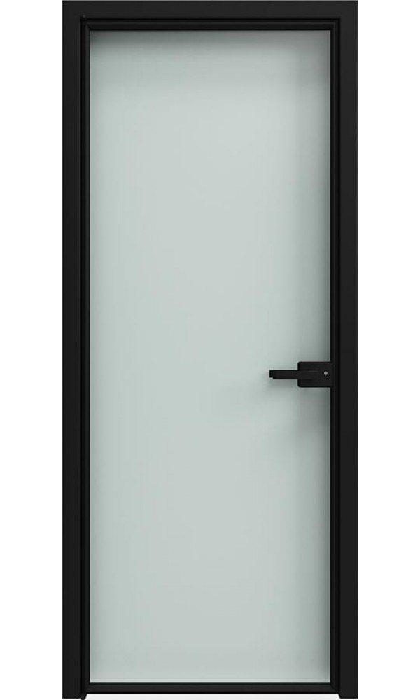 София - Стеклянная дверь 1000 линий прозрачная (T01) Черный