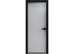 Стеклянная дверь 1000 линий прозрачно-зеркальная (T07) Черный