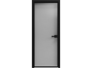Стеклянная дверь 1000 линий Серебро темное (T12) Черный