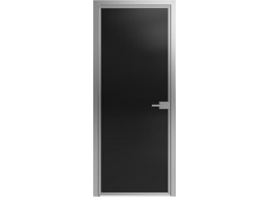 Стеклянная дверь Scala черная (T05) серебро